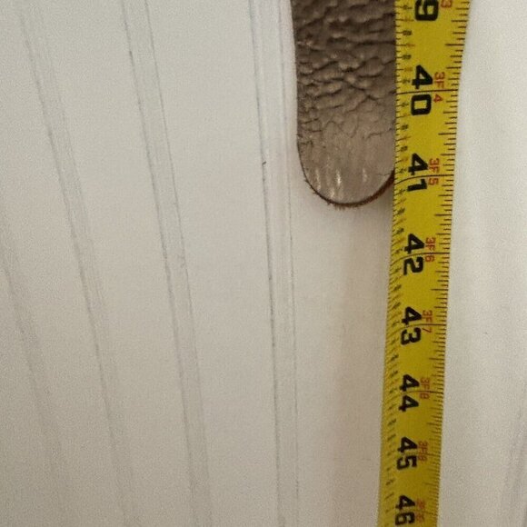 Fossil Leather Belt Metallic Gold Silver Copper Medium Adjustable Cowgirl Boho - Picture 14 of 14